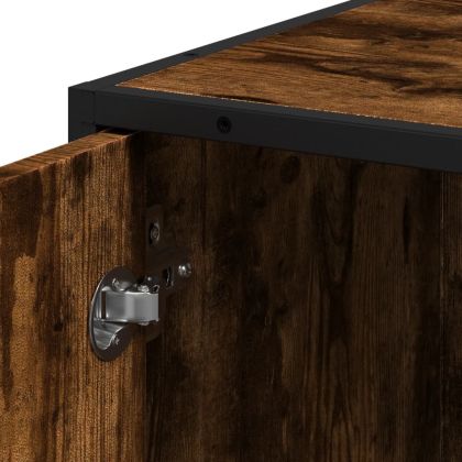 Шкаф за баня опушен дъб Обработено дърво и метал