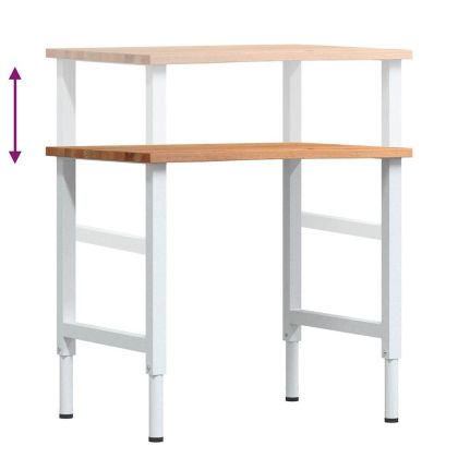 Работна маса светлокафява Дъб от масивна дървесина