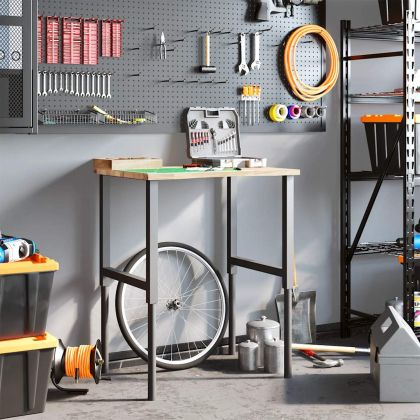 Работна маса 80x60x(71,5-98) cm Дъб от масивна дървесина