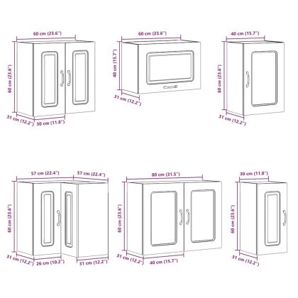 Комплект кухненски шкафове от 11 части Lucca, инженерно дърво
