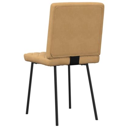 Трапезни столове, 6 бр, кафяви, кадифе