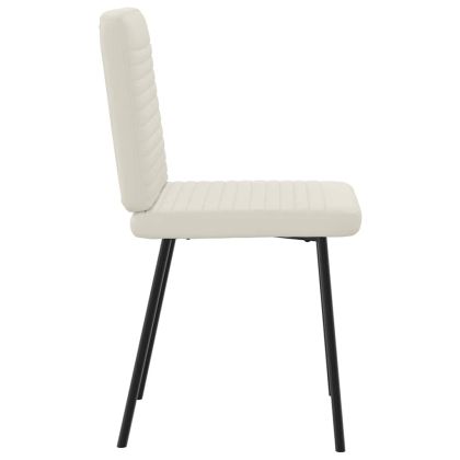 Трапезни столове, 4 бр, кремави, кадифе