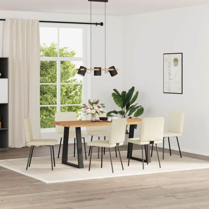 Трапезни столове, 6 бр, кремави, кадифе