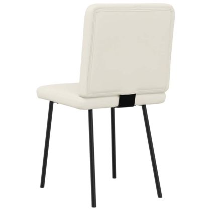 Трапезни столове, 6 бр, кремави, кадифе