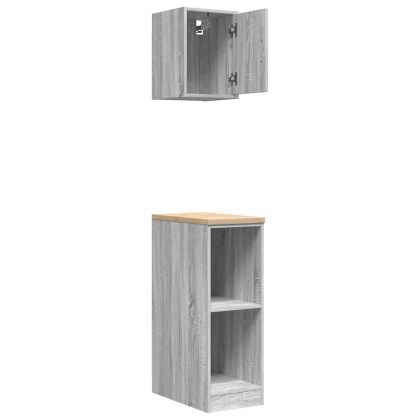 гаражни шкафове, 2 бр, сив сонома, инженерно дърво