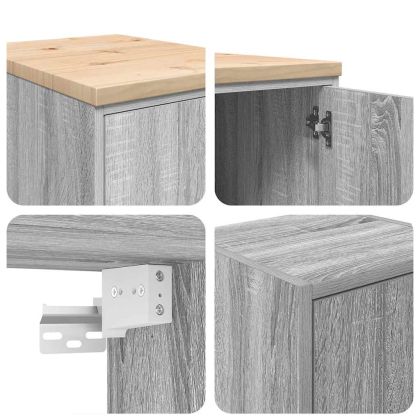 гаражни шкафове, 2 бр, сив сонома, инженерно дърво