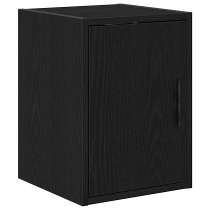 гаражни шкафове, 2 бр, черен, инженерно дърво