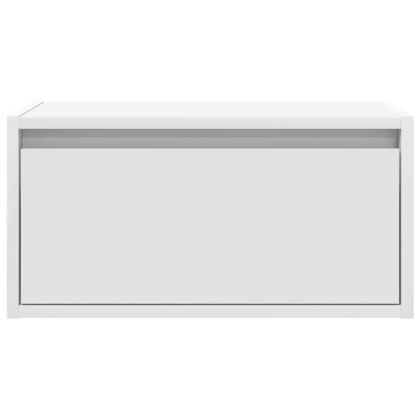 Нощно шкафче за стена с LED осветление, бяло