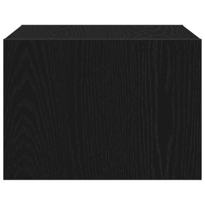 Нощно шкафче за стена с LED светлини, Черен дъб