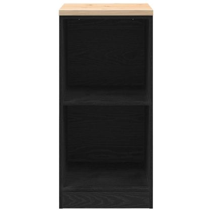 Гаражен шкаф за съхранение, черен, 40x51x85 см, бор масив