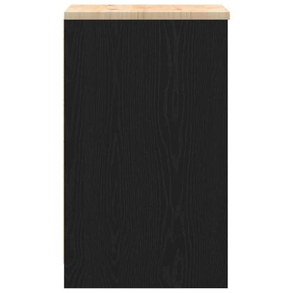 Гаражен шкаф за съхранение, черен, 40x51x85 см, бор масив