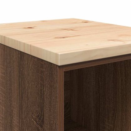 Гаражен шкаф за съхранение, кафяв дъб, 40x51x85 см, бор масив