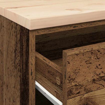 Гаражен шкаф за съхранение, старо дърво, 60x51x85 см, бор масив