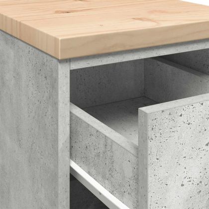 Гаражен шкаф за съхранение, бетонно сив, 30x51x85 см, бор масив