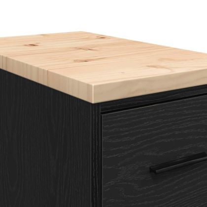 Гаражен шкаф за съхранение, черен, 30x51x85 см, бор масив