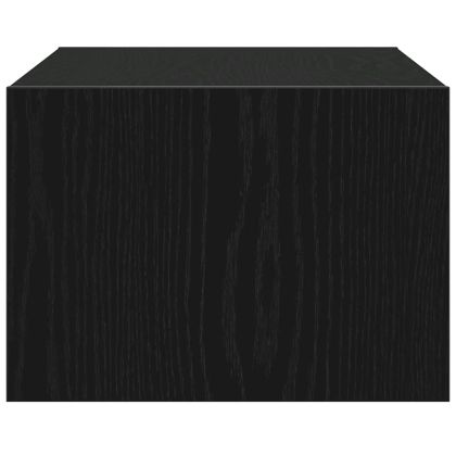 ТВ шкаф с LED осветление, Черен дъб, 75x35,5x25 см