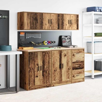 гараж стена шкафове, 2 бр, старо дърво инженерно дърво