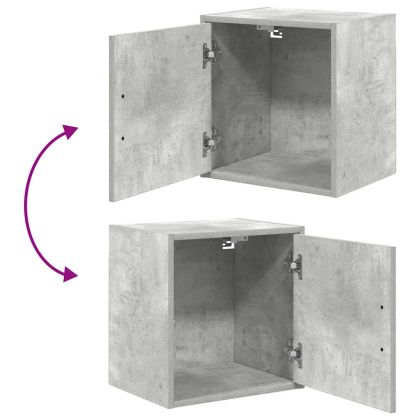 гараж стена шкафове, 2 бр, бетонно сиви, инженерно дърво