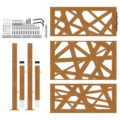 Градинска порта 100x125 см, устойчива на атмосферни влияния стомана, лек дизайн
