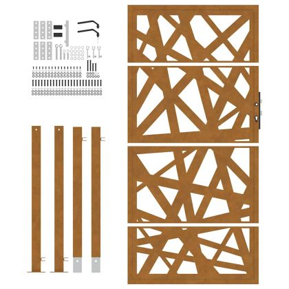 Градинска порта 100x175 см, устойчива на атмосферни влияния стомана, лек дизайн