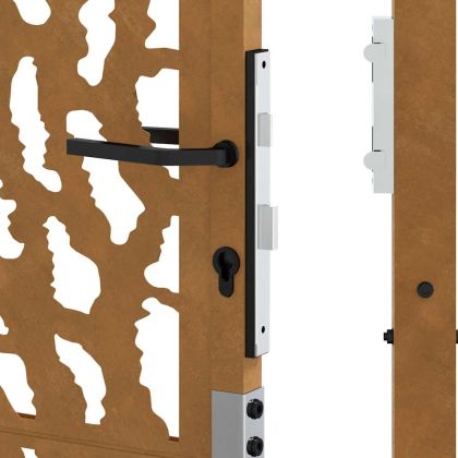 Градинска порта 100x200 см, устойчива на атмосферни влияния стомана, дизайн с трасета