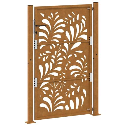 Градинска порта 100x150 см, устойчива на атмосферни влияния стомана, вълнообразен дизайн