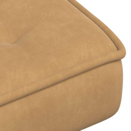 Релакс стол с табуретка Кафяв кадифе