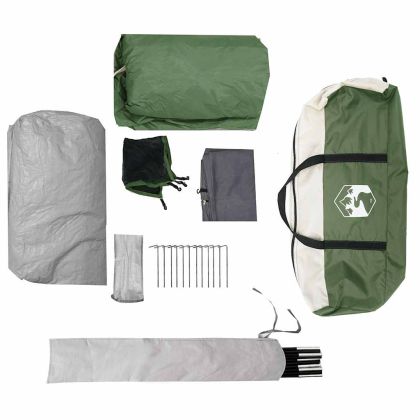 Семейна палатка, тунелна, 8-местна, зелена, водоустойчива