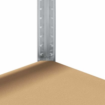 Здрави стелажи с 5 рафта 3 бр сребро стомана и инженерно дърво