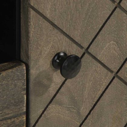 ТВ шкаф, черен, 105x33x46 см, масивно мангово дърво