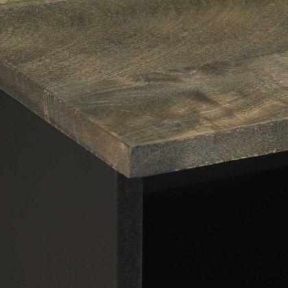 Нощни шкафчета, черни, 2 бр, 40x33x46 см, манго масив