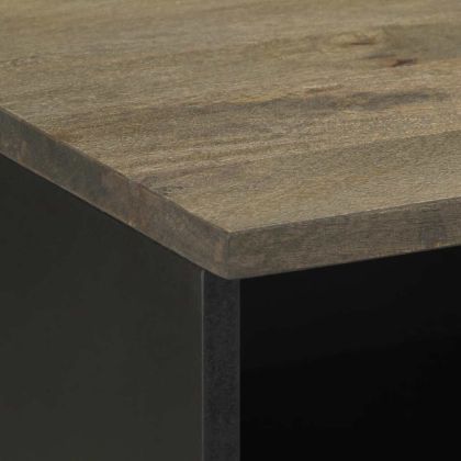 ТВ шкаф, черен, 70x33x46 см, мангово дърво масив