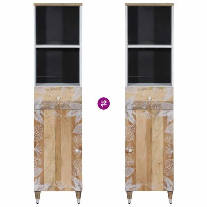 Шкаф за баня, 38x33,5x160 см, масивно мангово дърво