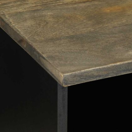 ТВ шкаф, черен, 100x33x46 см, мангово дърво масив