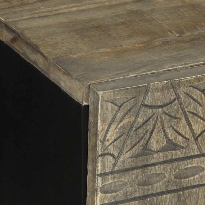 ТВ шкаф Светло сив 105x33,5x46 cm Масивна дървесина Манго