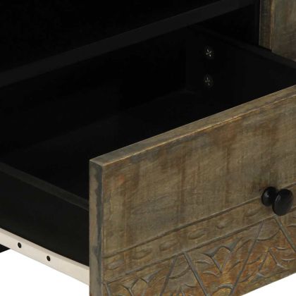 ТВ шкаф Светло сив 105x33,5x46 cm Масивна дървесина Манго