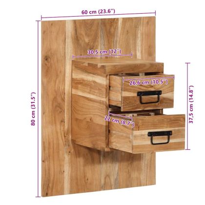 Нощно шкафче, 60x32x80 см, акация масив