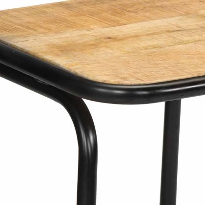 Бар табуретки, 4 бр, 46x35,5x80 см, мангово дърво Грубо масив