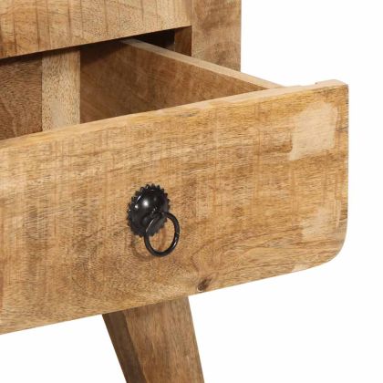 Нощно шкафче 2 бр. 40x32x46 см Масивна дървесина Грубо манго