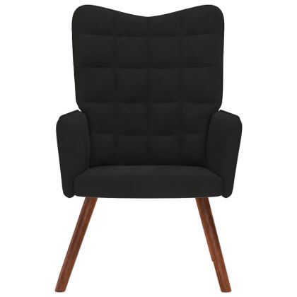 Релакс стол, черен, кадифе