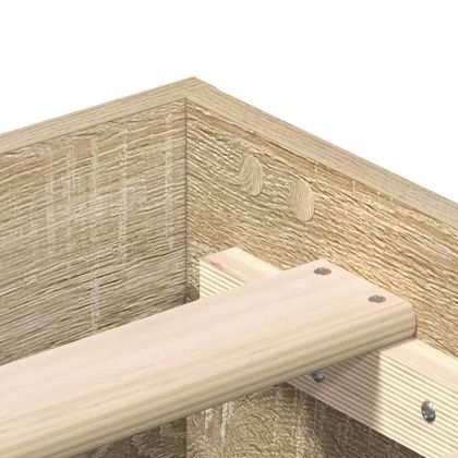 Рамка за легло без матрак, дъб сонома, 200x200 см масивно дърво