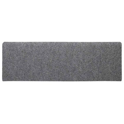 Изтривалки за стълби, самозалепващи се, 30 бр., 65x21x4 см, светлосиви, с правоъгълен кант