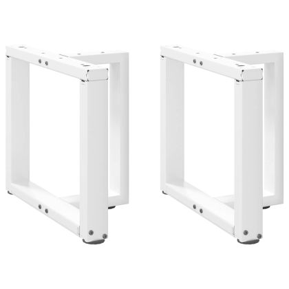 Крака за масичка за кафе, Т-образни, 2 бр., бели, 50x25x(42-43) см, стомана