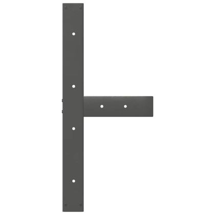 Крака за трапезна маса, Т-образни, 2 бр., антрацит, 80x35x(72-73) см, стомана