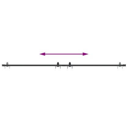 Комплект плъзгащи се врати за шкафове 213 см въглеродна стомана