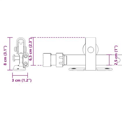 Комплект плъзгащи се врати за шкафове 213 см въглеродна стомана