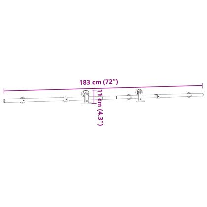 Механизъм за плъзгаща врата 183 см неръждаема стомана сребрист