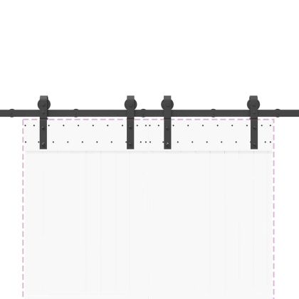 Комплект механизъм за плъзгаща врата, 200 см, стомана, черен