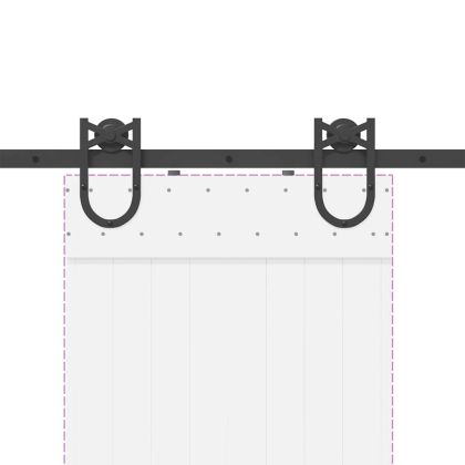 Комплект механизъм за плъзгаща врата, 183 см, стомана, черен