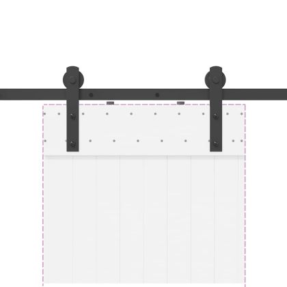 Комплект механизъм за плъзгаща врата, 200 см, стомана, черен